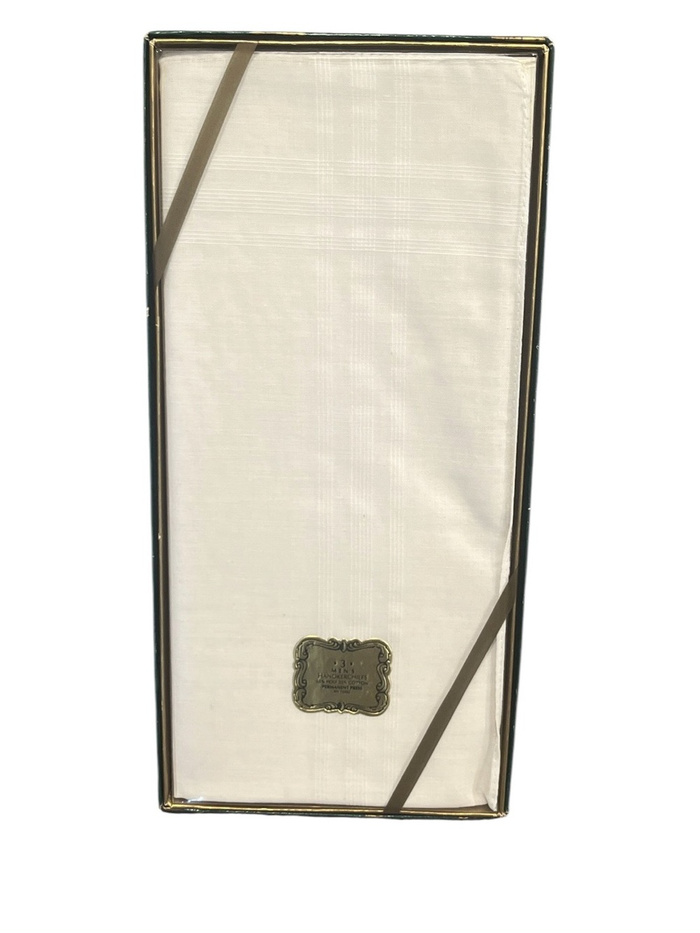 VTG I. Shalom & Co. Mens White Cotton Blend Handkerchiefs 3 pk